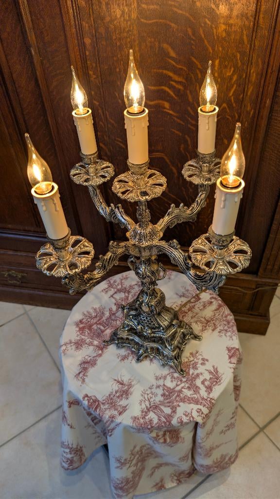 Candelabre - chandelier électrique, Enlèvement, Argent