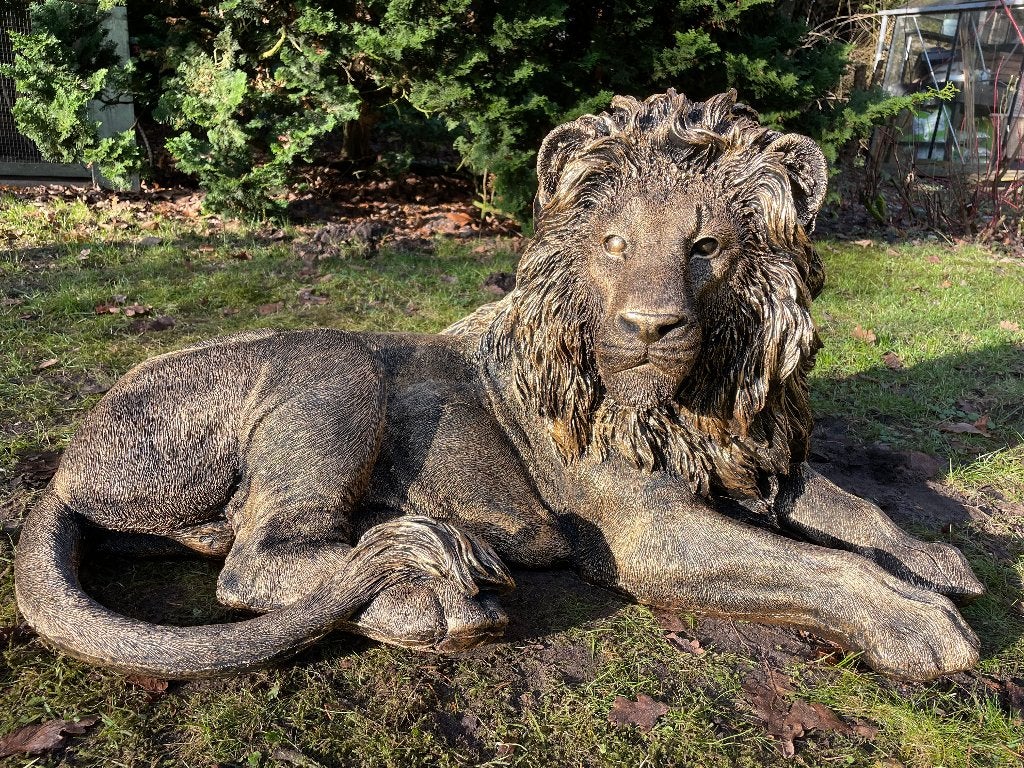 Beeld leeuw, woonkamer, tuin, zwembad, vijver 100cm, Tuin en Terras, Ophalen, Nieuw, Kunststof, Dierenbeeld
