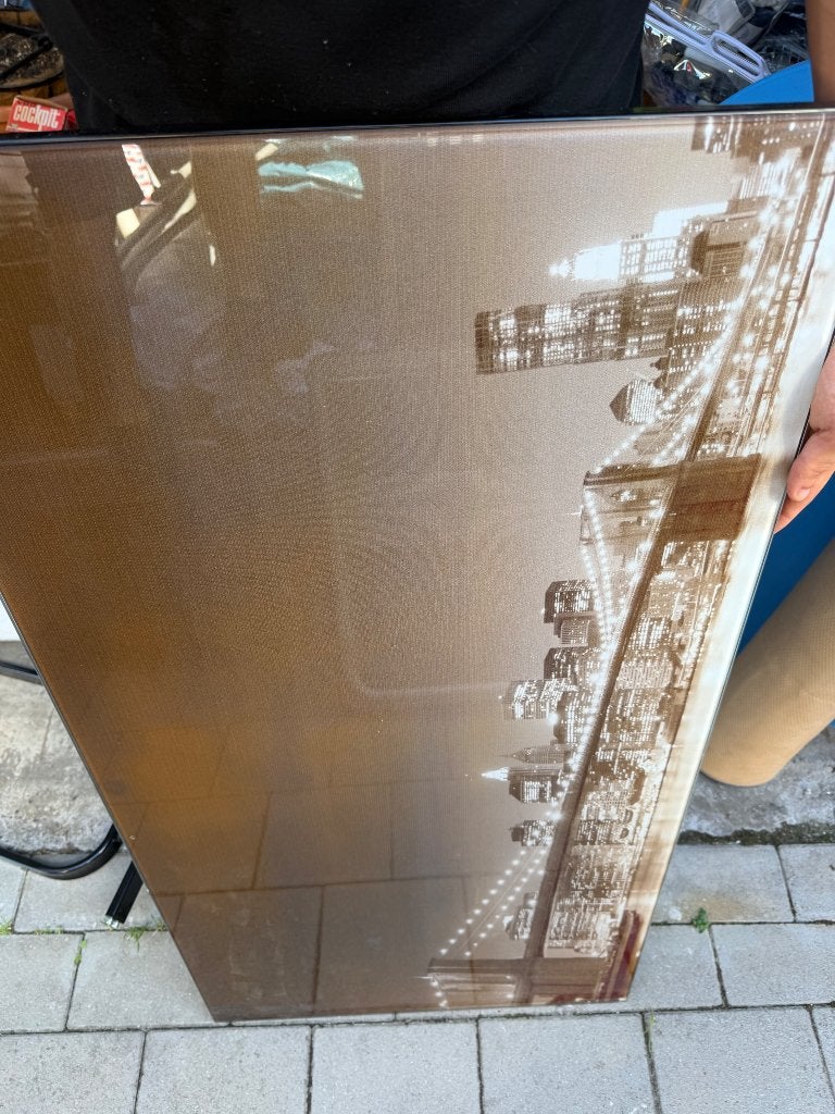 Table basse en verre New York/Brooklyn Bridge, 100 à 150 cm, Verre, New York, Enlèvement