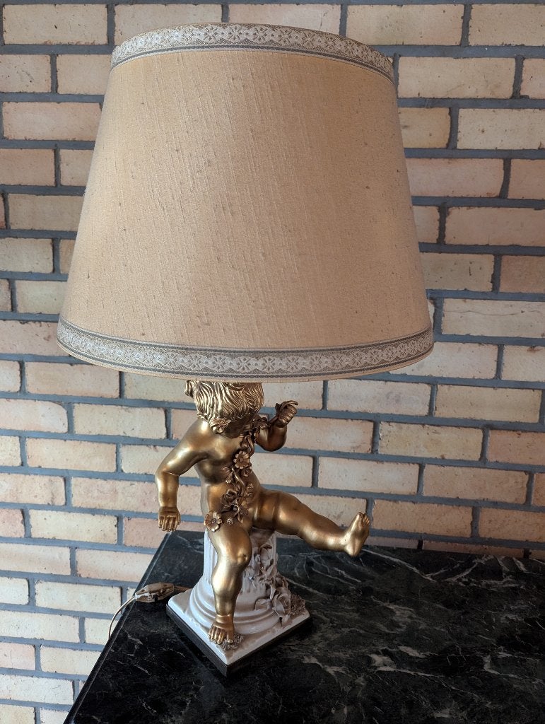 Lamp met vergulde engel., Antiek en Kunst, Ophalen