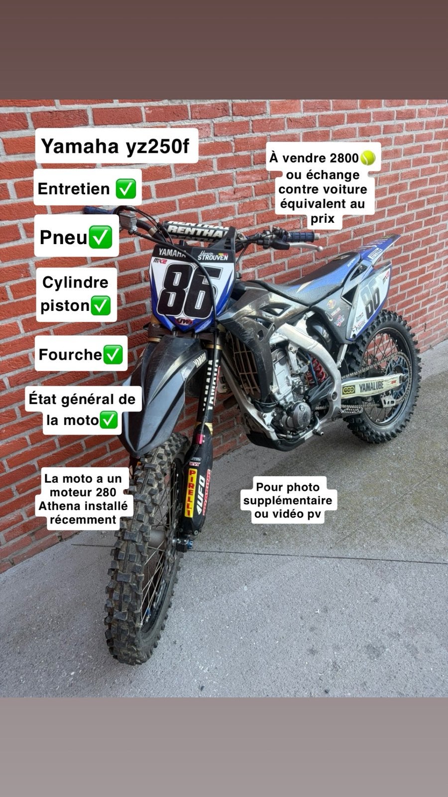 Yamaha yz250f, Ophalen, Zo goed als nieuw, Yamaha