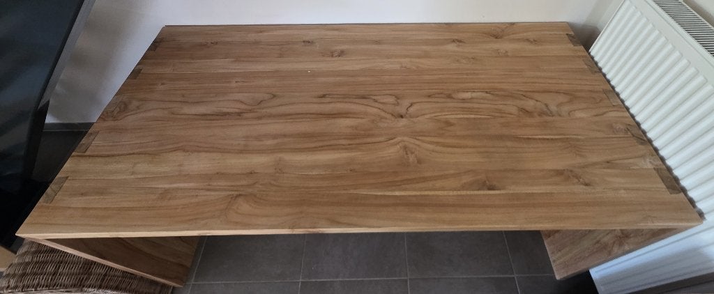 Bureau in Teak, 90 cm, Hout, 180 cm, Bruin