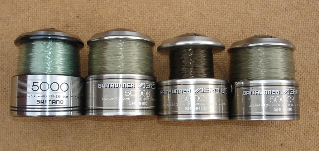 4 bobines pour moulinets Shimano Baitrunner 5000 etc..., Enlèvement, Utilisé, Moulinet