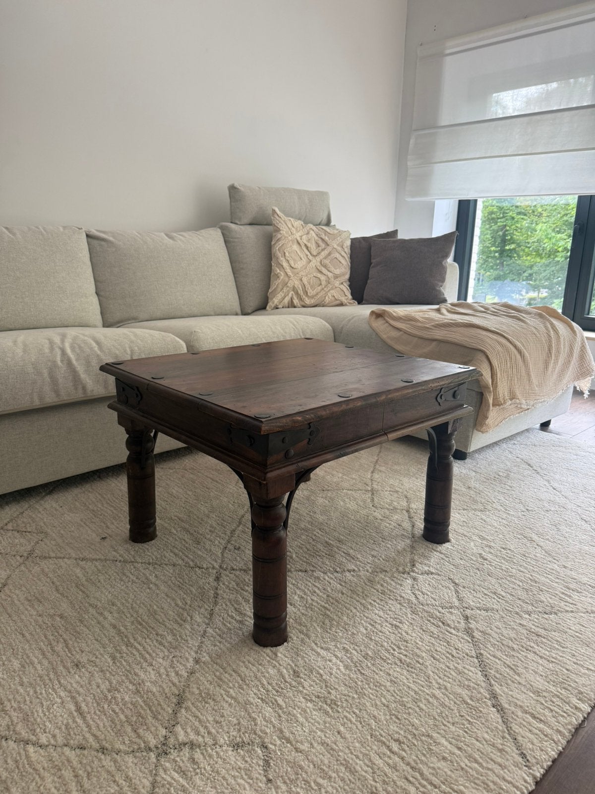 Salontafel massief hout, Huis en Inrichting, Tafels | Salontafels, Ophalen, Zo goed als nieuw