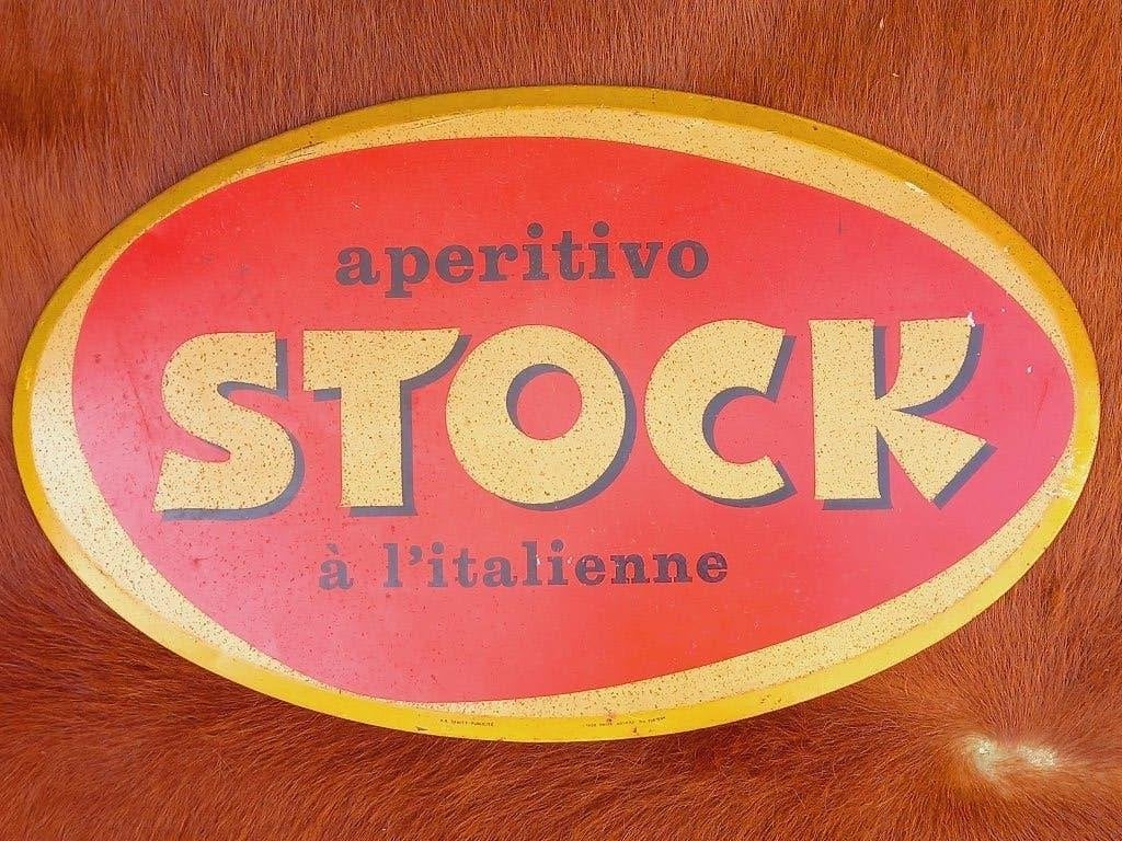 metalen reclamebord Aperitivo STOCK Anvers 1960, Ophalen of Verzenden, Zo goed als nieuw, Reclamebord