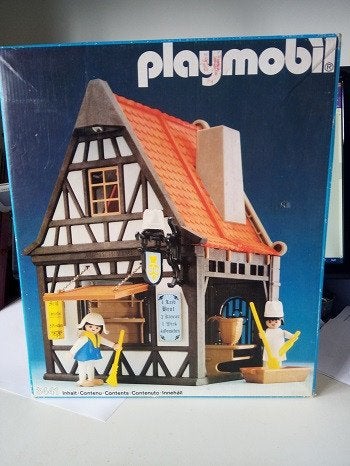 playmobil boulangerie médiévale avec plan 3441 1977 TBE, Kinderen en Baby's, Gebruikt, Gebouw, Complete set, Historisch