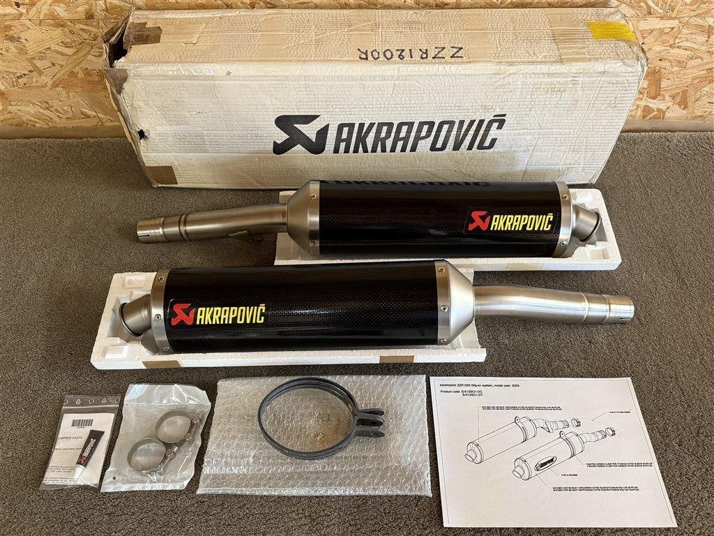 Akrapovic carbon uitlaten dempers ZZR1200 ZZR 1200 2003-2005, Verzenden, Nieuw