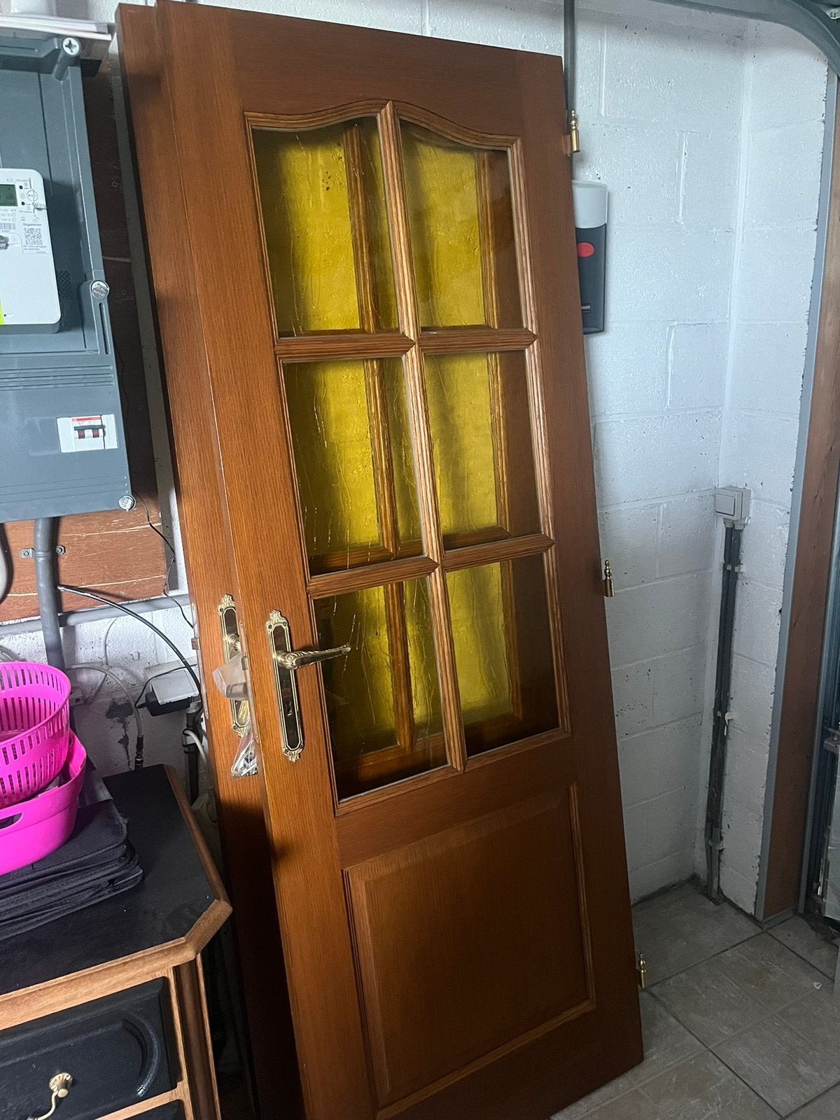 2 portes en chêne avec carreau 2m 0.1d hauteur et 1.74 larg, Bricolage & Construction, Enlèvement, Comme neuf