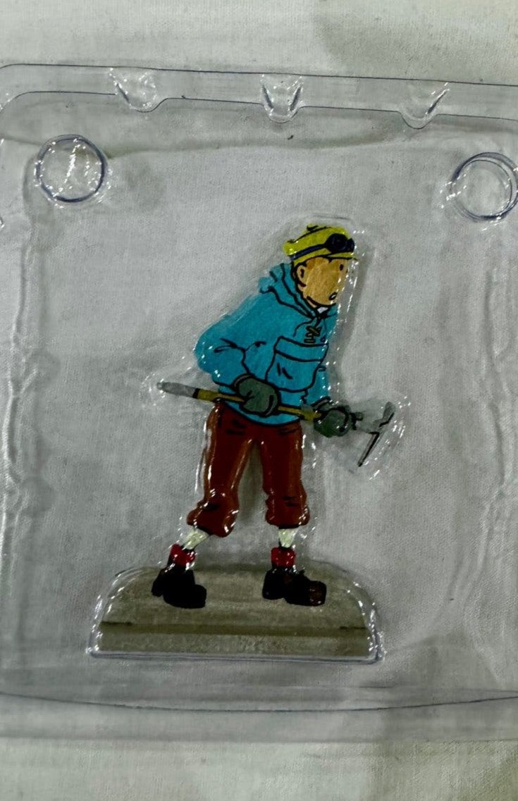 Kuifje figuur tin. Op voetje Nieuw in de verpakking, Collections, Personnages de BD, Enlèvement ou Envoi, Tintin