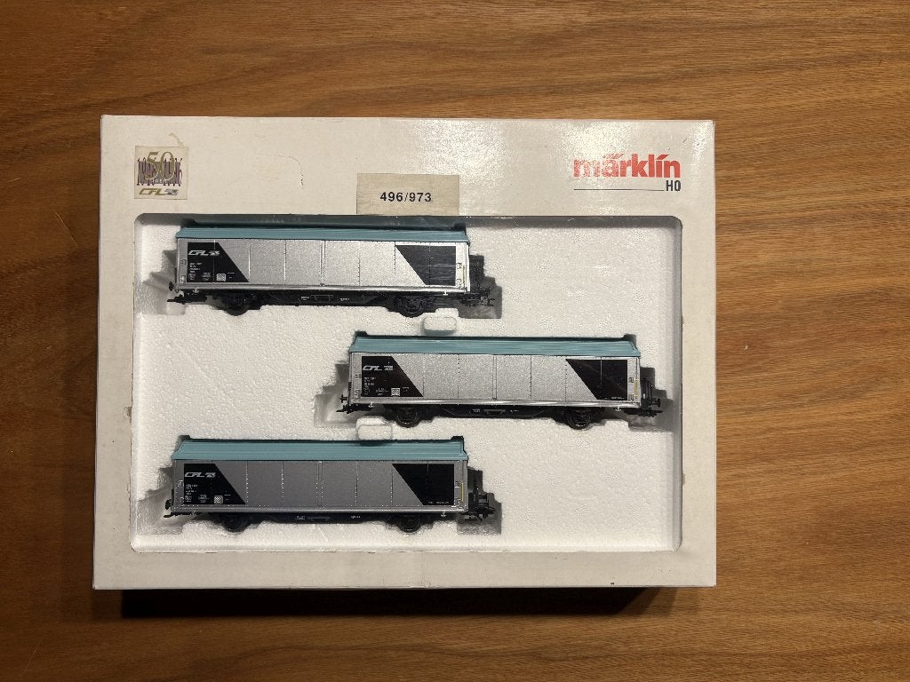 Märklin 44563.003 – Coffret 3 wagons à parois coul. CFL, Enlèvement ou Envoi, Courant alternatif, Wagon, Märklin