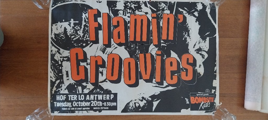 Originele poster FLAMIN' GROOVIES — Antwerpen (Hof Ter Lo), Verzamelen, Gebruikt, Rechthoekig Liggend, Ophalen of Verzenden, A1 t/m A3