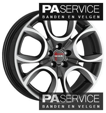 Nw 17 inch Gun Metalic MAK Torino set voor FIAT 500 4x98, Velg(en), -, -, Ophalen of Verzenden