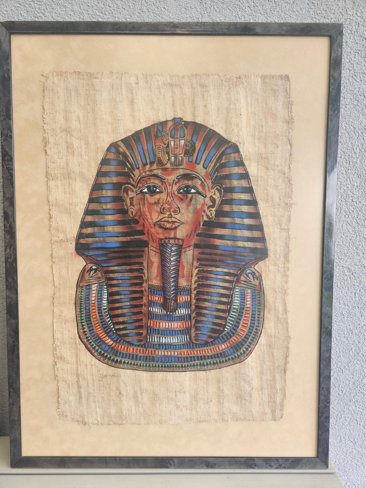 Egyptische tekening op papyrus, Ophalen