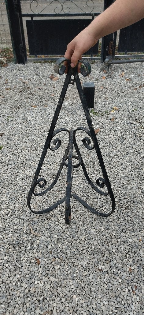Ancien porte-plante d'angle en fer forgé Vintage Jardin, Enlèvement, Utilisé, Métal, Intérieur