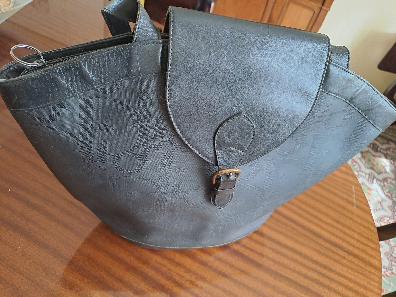Sac Christian DIOR noir - pvc et cuir, Ophalen of Verzenden, Gebruikt, Zwart, Schoudertasje