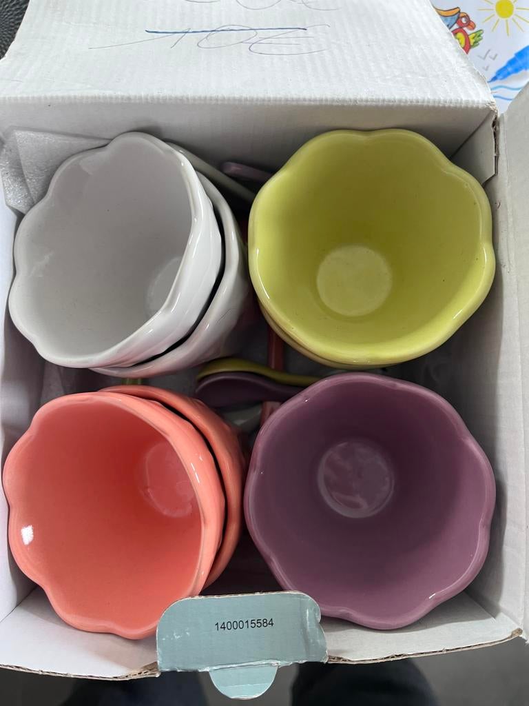 Petites coupes à glace+ cuillères, Enlèvement ou Envoi, Comme neuf