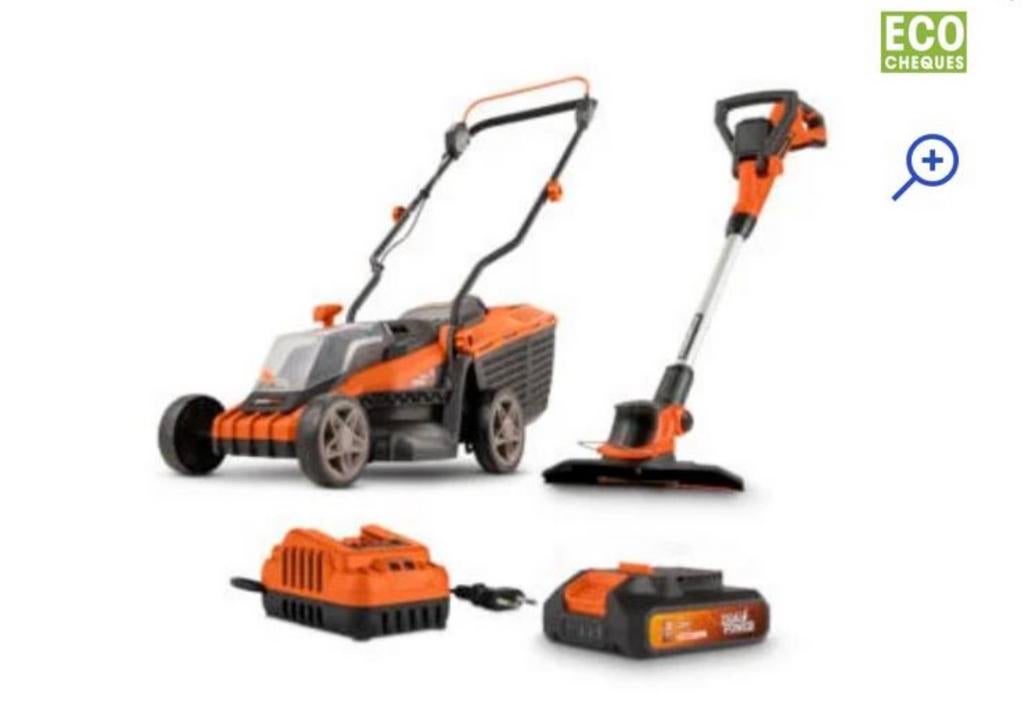 Tondeuse à gazon à 20 V, + coupe bordure  Power plus neuve, Enlèvement, Neuf