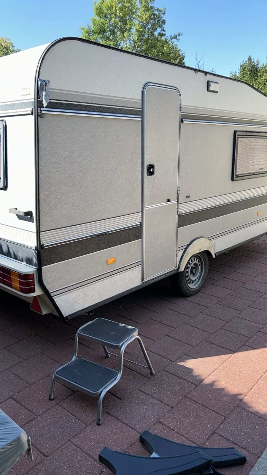 hobby prestige 425 met voortent luifel en uitbouw, Caravans en Kamperen, Kachel, Rondzit, Hobby, Tot en met 2