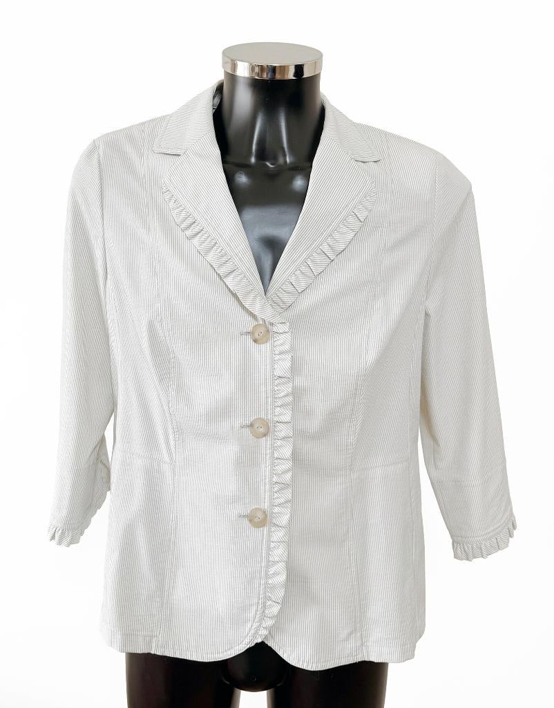 Mayerline / Stijlvolle gestreepte blazer / colbert / jasje, Kleding | Dames, Mayerline, Wit, Ophalen of Verzenden, Zo goed als nieuw