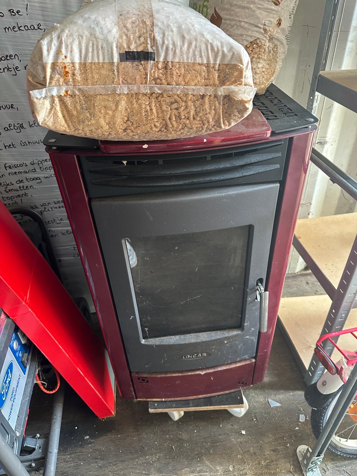 Pelletkachel Lincar 9.1KW, Ophalen, Gebruikt, Overige brandstoffen, Pelletkachel