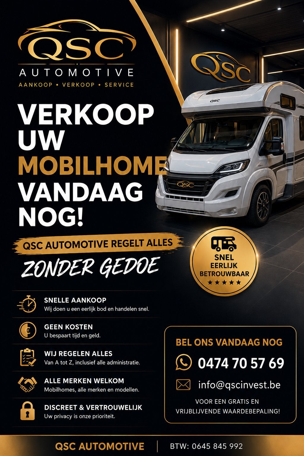 WIJ KOPEN UW MOTORHOME, Entreprise