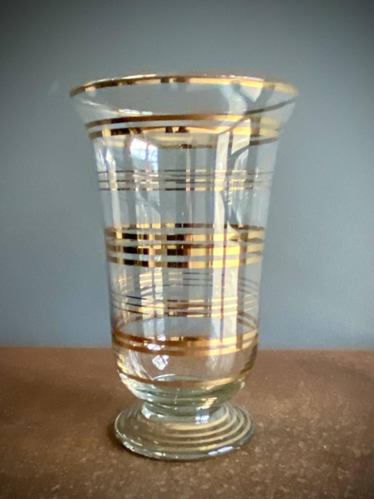 Vintage Boom glaswerk vaas Gold Decor 1930 Art Deco, Ophalen of Verzenden