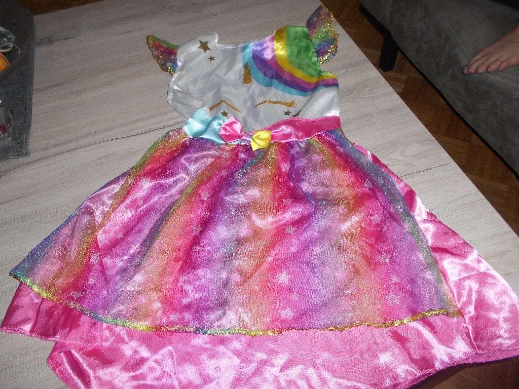 unicorn verkleedkleed maat 10 - 12 jaar, Enfants & Bébés, Enlèvement ou Envoi, Comme neuf, 134 à 140, Fille