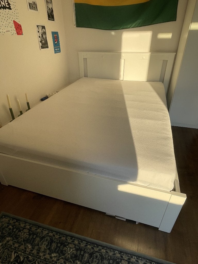 Lit IKEA 140x200 complet, Enlèvement, Sommier, 200 cm, Deux personnes