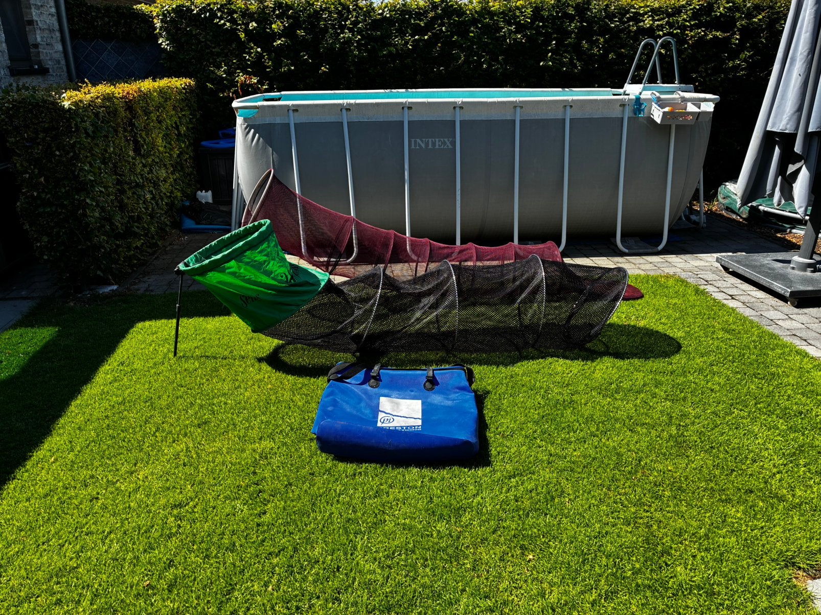 2 leefnetten met preston vervoertas, Watersport en Boten, Ophalen, Gebruikt