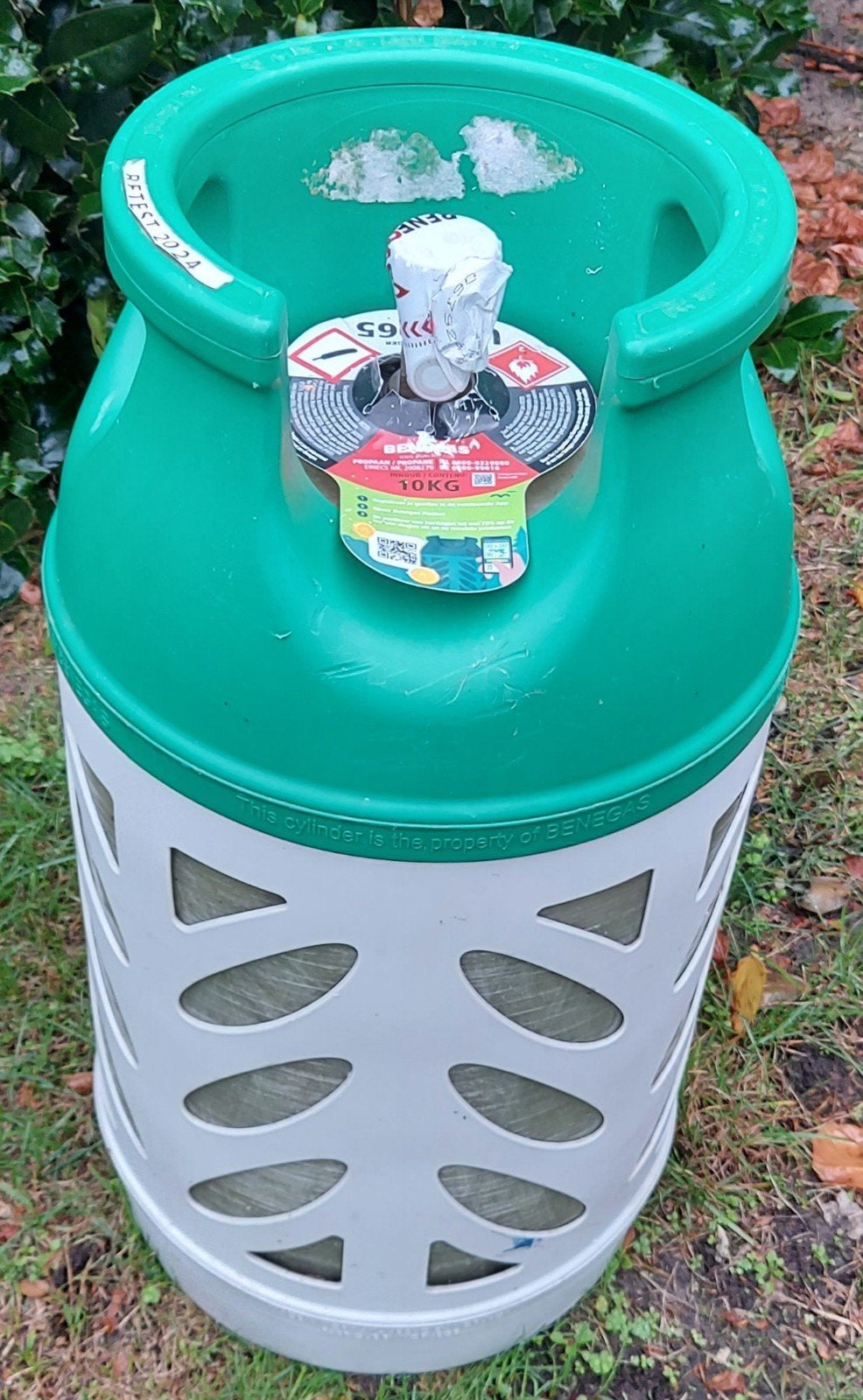 gasfles  Benegas light  10 kg verzegeld  met waarborg in, Ophalen, Nieuw