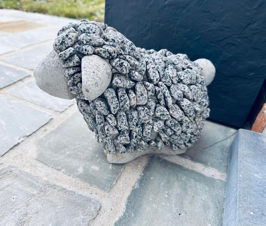 Schapenbeeld voor buiten in piette leisteen, Tuin en Terras, Ophalen, Nieuw, Steen, Dierenbeeld