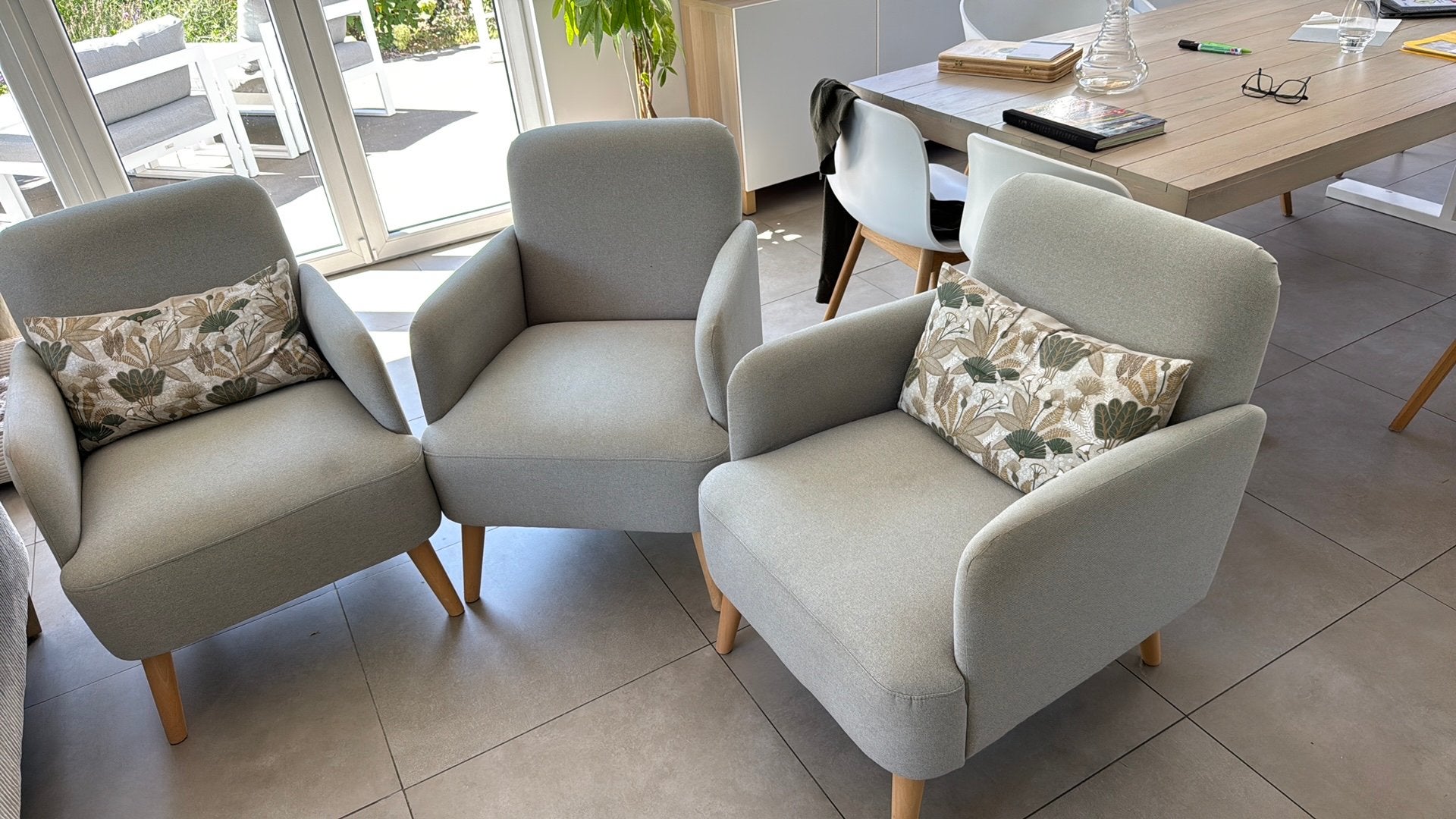 Lot de 3 fauteuils Maison du Monde, Enlèvement, Comme neuf