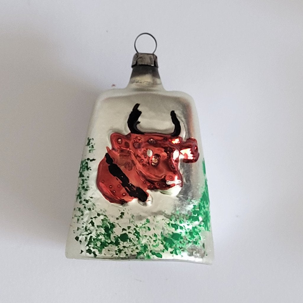 Vintage kerstbal 'koebel', Ophalen of Verzenden, Gebruikt