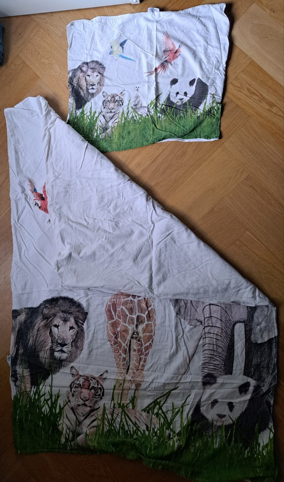 Dekbedovertrek peuterbed flanel, Kinderen en Baby's, Gebruikt, Overige merken, Ophalen of Verzenden, Meerkleurig