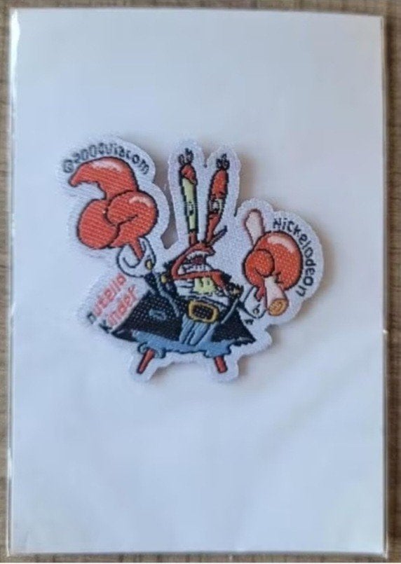 SpongeBob: kledingpatch meneer Krabs, Collections, Enlèvement ou Envoi, Neuf, TV, Ustensile