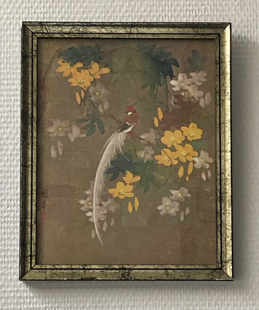 Ingelijste fotoprint Kacho-ga-stijl 22,5 cm x 27,5 cm, Huis en Inrichting, Woonaccessoires | Lijsten, Gebruikt, Ingelijst werk