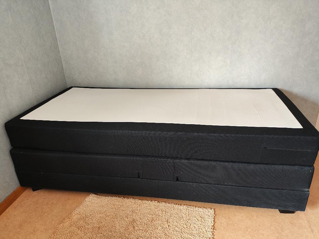 Boxspring noir 1 personne, Maison & Meubles, Chambre à coucher | Lits boxsprings, Neuf, 90 cm, Une personne, Enlèvement