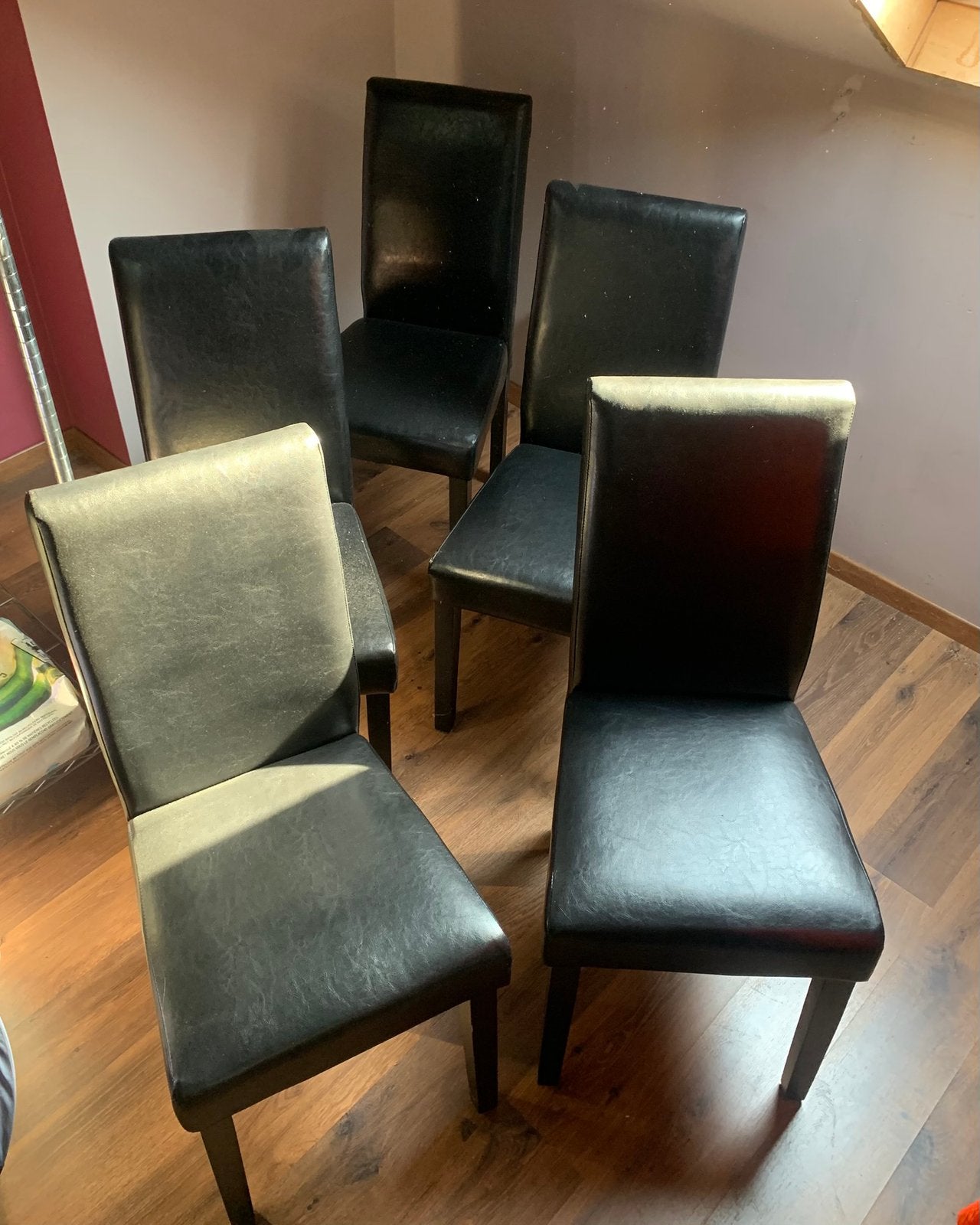 6 stoelen zwart, Ophalen, Gebruikt, Zwart