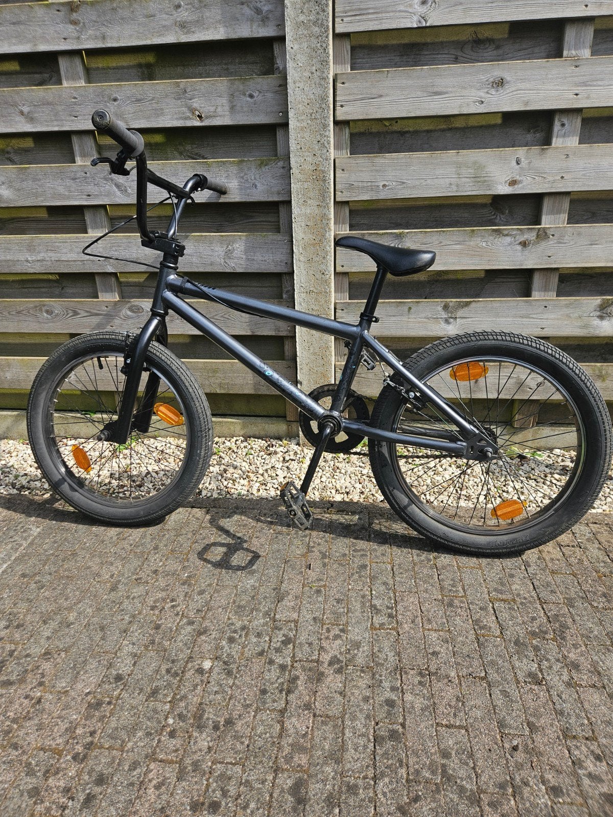 Grijze B'twin BMX 100 Wipe 20 inch stuntfiets voor kinderen, Ophalen, Staal, Velgrem, B'twin