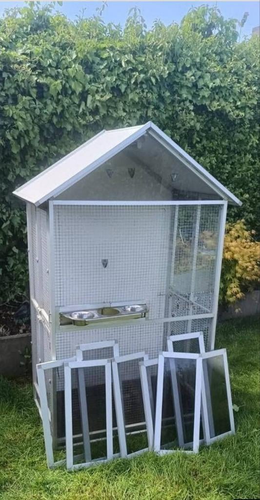 Aluminium volière te koop zgan, Ophalen, Zo goed als nieuw