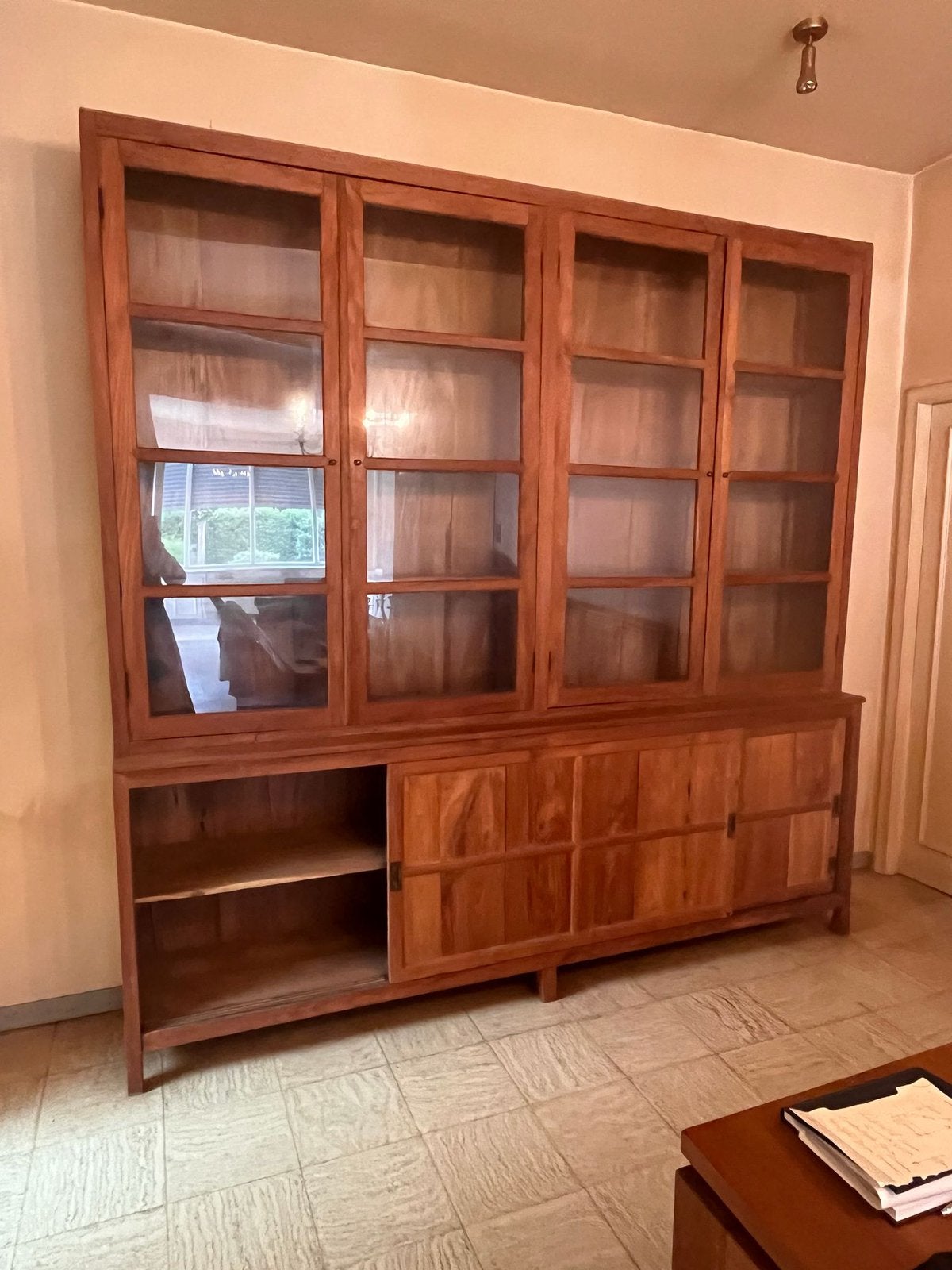 Vitrinekast teak, Ophalen, Gebruikt