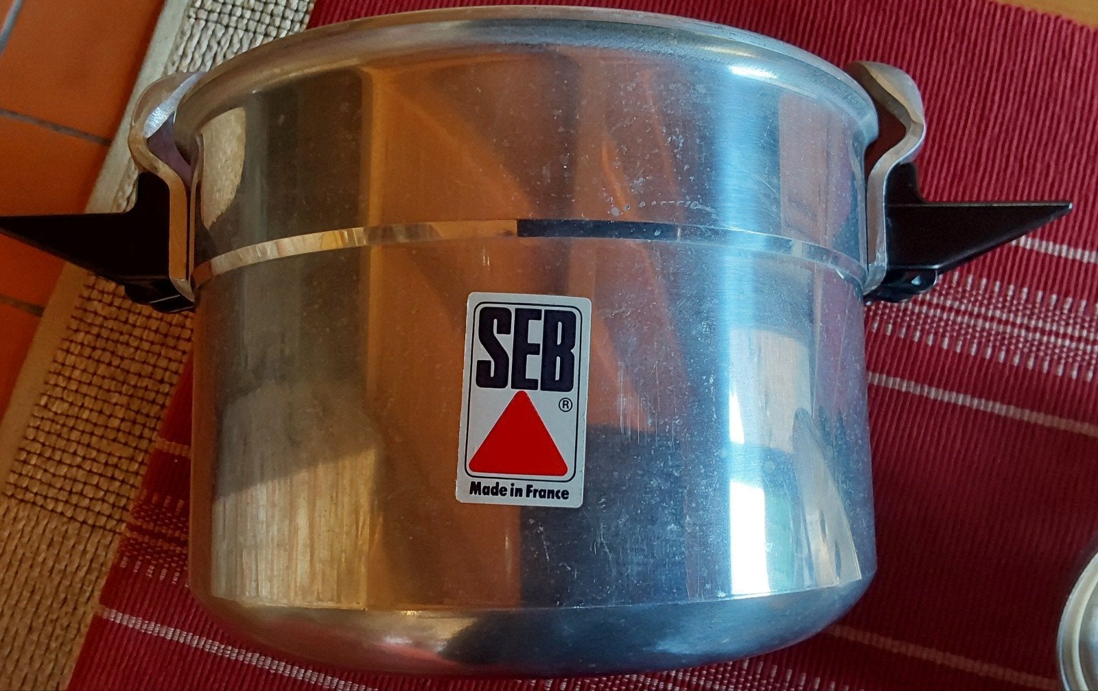 Cocotte minute vintage SEB 6litres alu complète années 80, Gebruikt, Braadpan, Aluminium, Ophalen of Verzenden