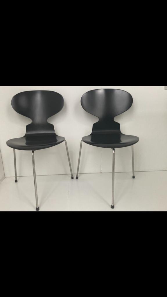 Ontwerp Arne Jacobsen “De Mier” Productie 2008, Huis en Inrichting, Stoelen, Ophalen, Gebruikt, Zwart, Hout