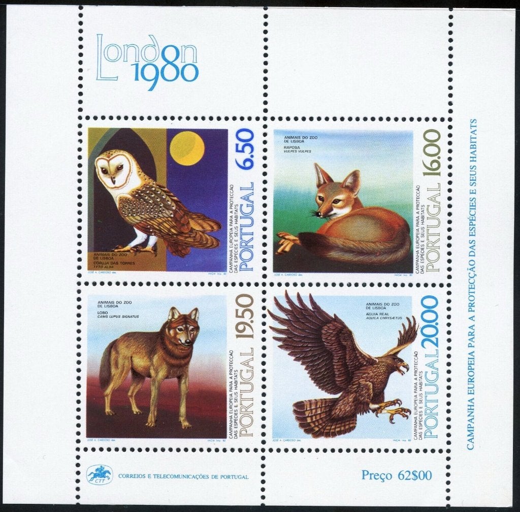 PORTUGAL 1980 Dieren Blokje, Michel: B-30, Postfris., Verzenden, Postfris, Dier of Natuur