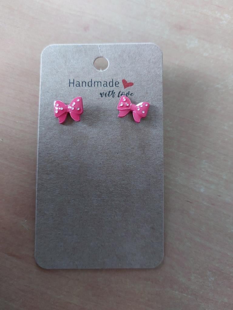 Oorbellen roze strikjes, Kinderen en Baby's, Kindermode-accessoires, Ophalen of Verzenden, Nieuw, Geen merk