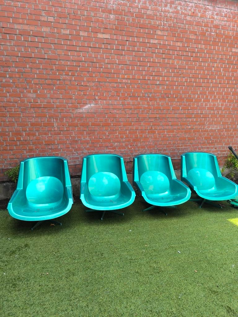 Set van 4 vintage space age alfa stoelen van  Paul Tuttle, Ophalen