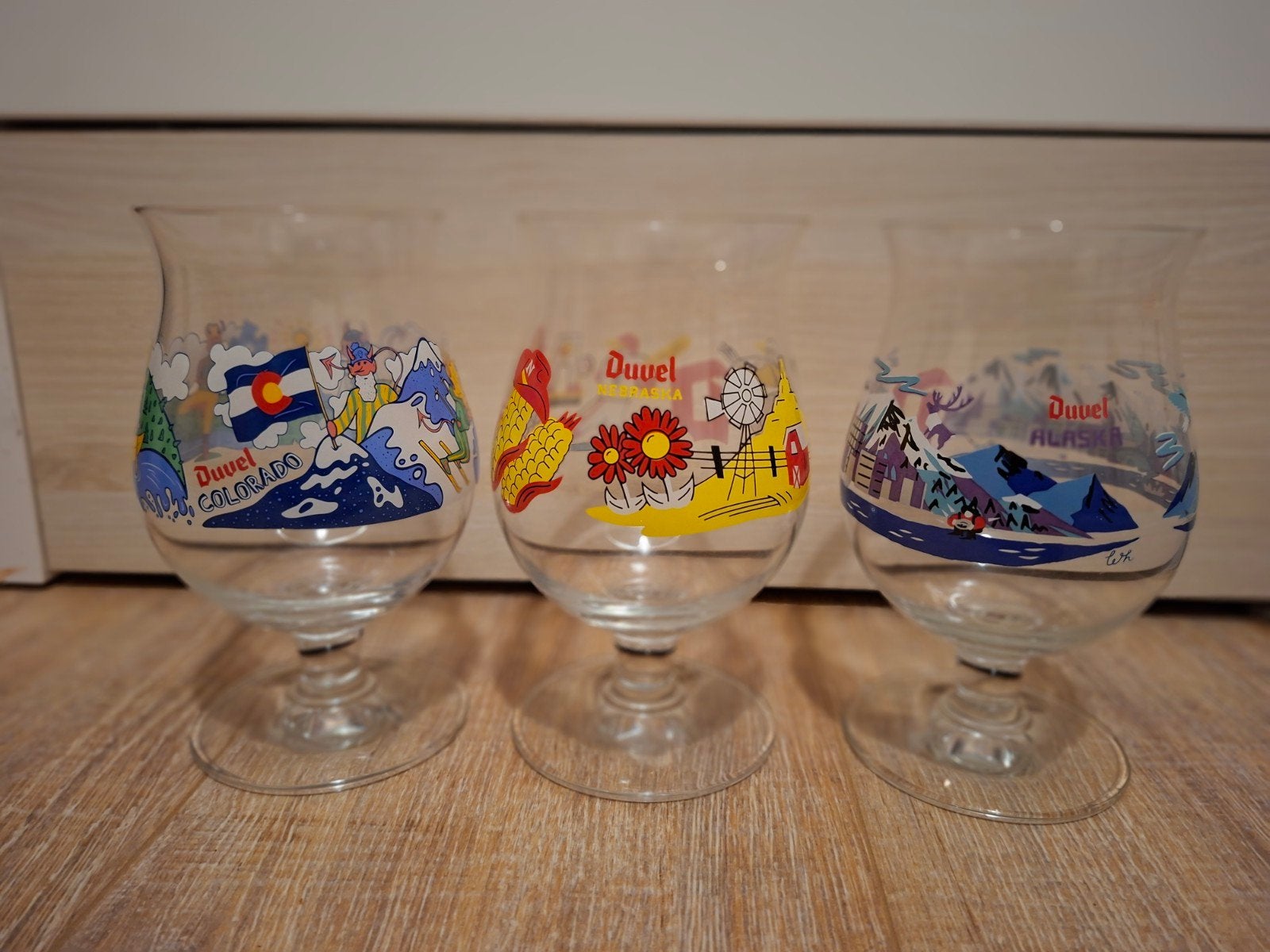 Duvel USA - Colorado, Nebraska, Alaska (3 glazen), Ophalen, Nieuw, Glas of Glazen, Duvel