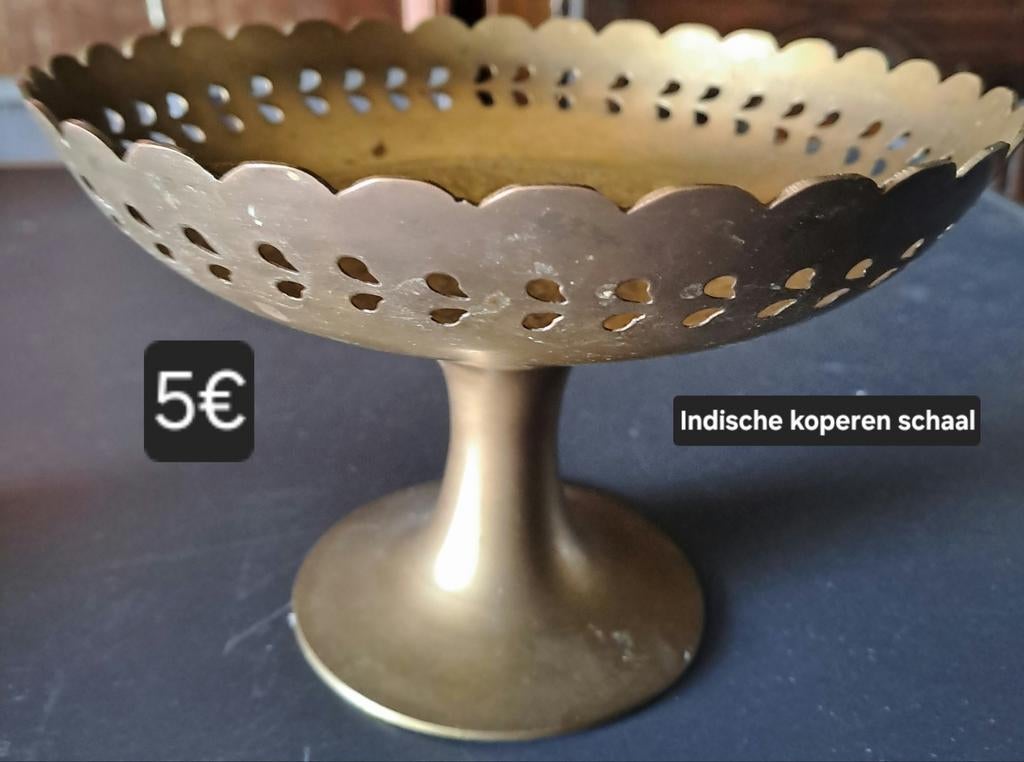 Koperen Indische schaal, Antiek en Kunst, Ophalen of Verzenden