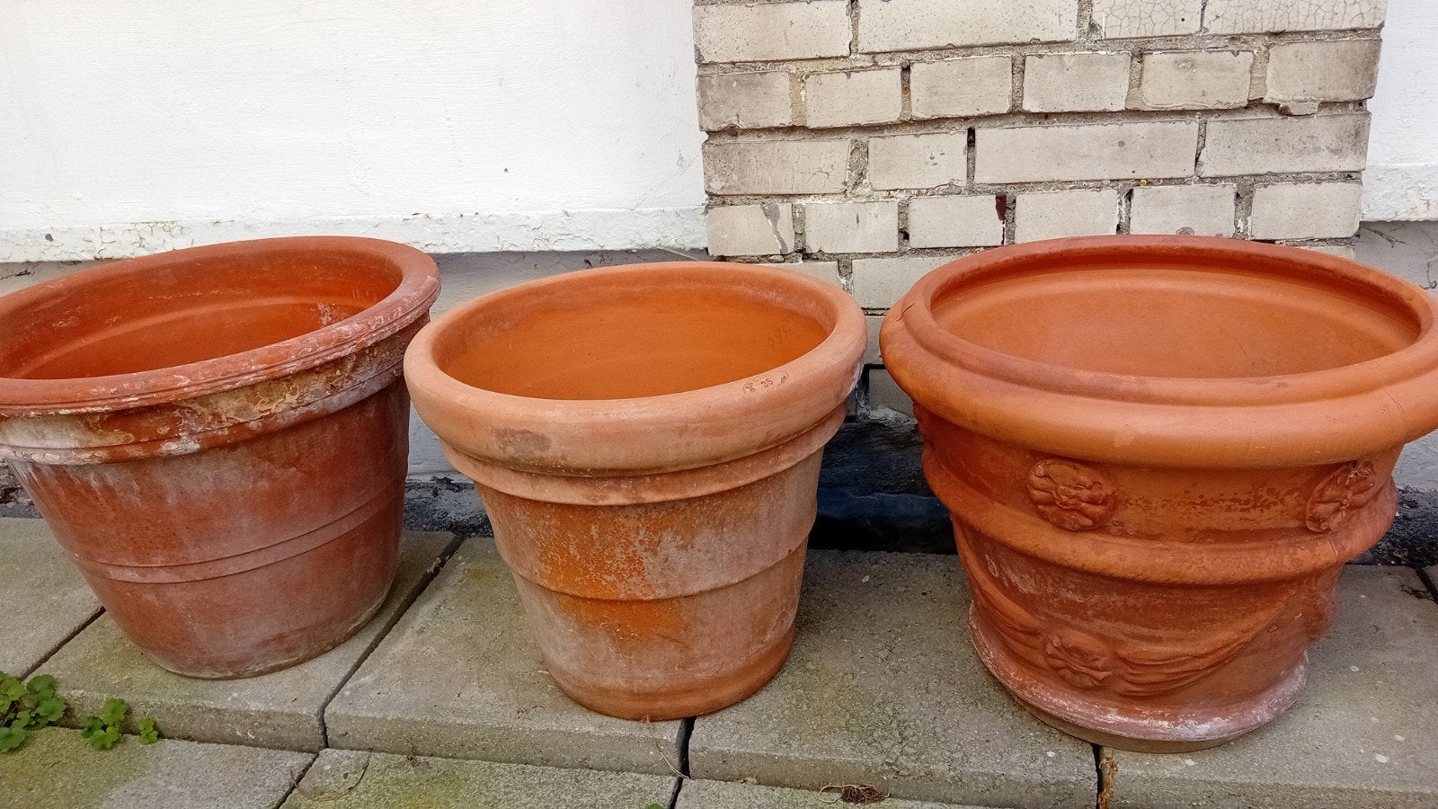 4 grote Italiaanse terracotta bloempotten, Ophalen, Terracotta