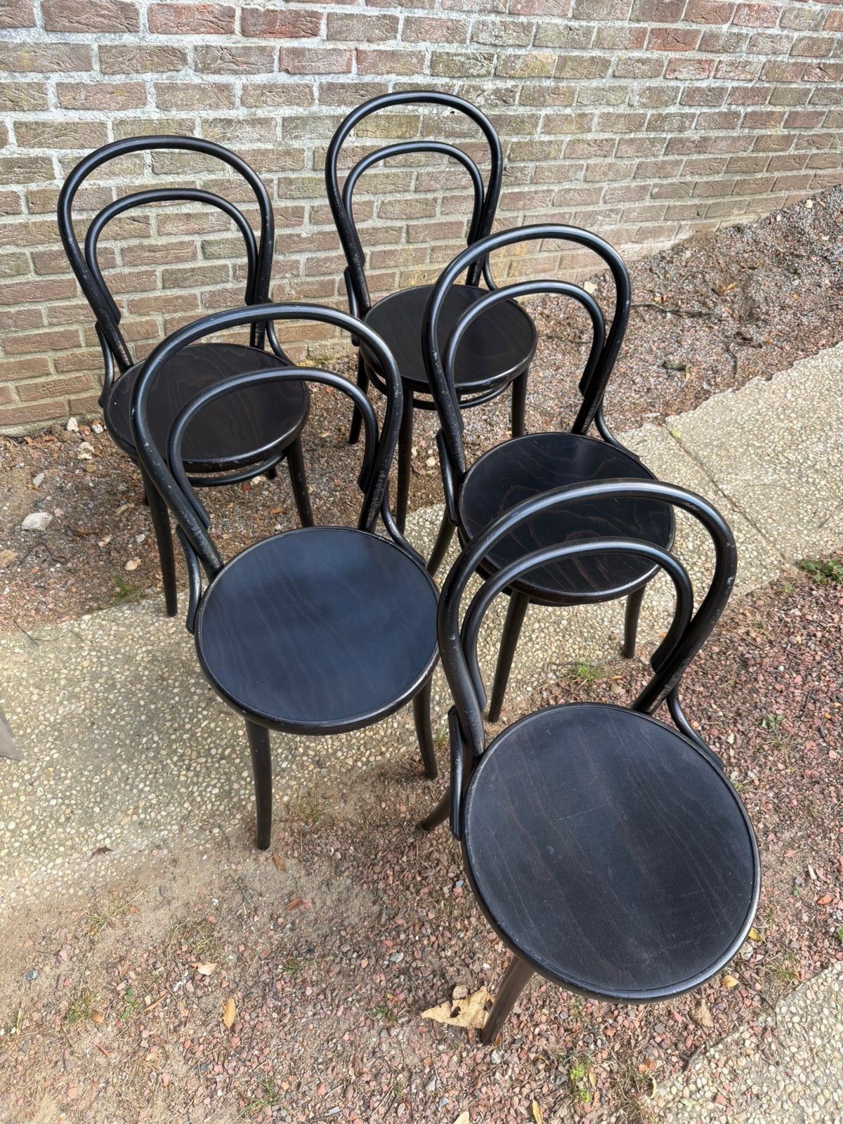 5 chaises thonet noires, Enlèvement, Utilisé, Bois